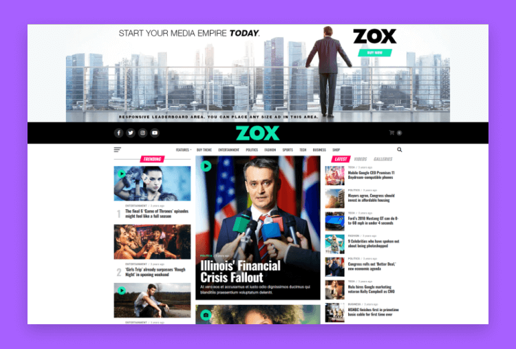 Zox News – Professional WordPress News & Magazine Theme
