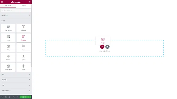 Style and edit your page with an elementor page builder
