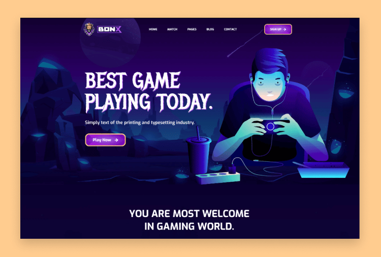 Bonx - React JS Gaming Website Template with Gatsby