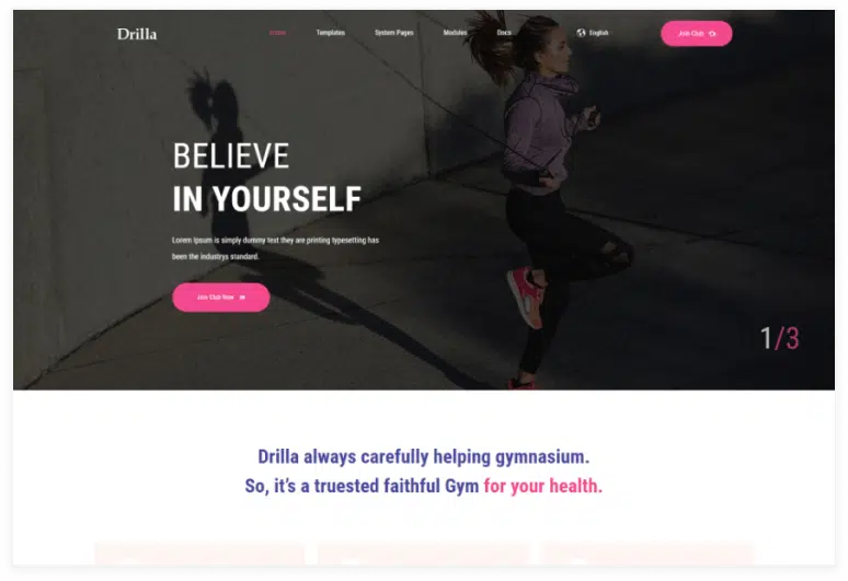 Drilla Gym Fitness HubSpot Theme