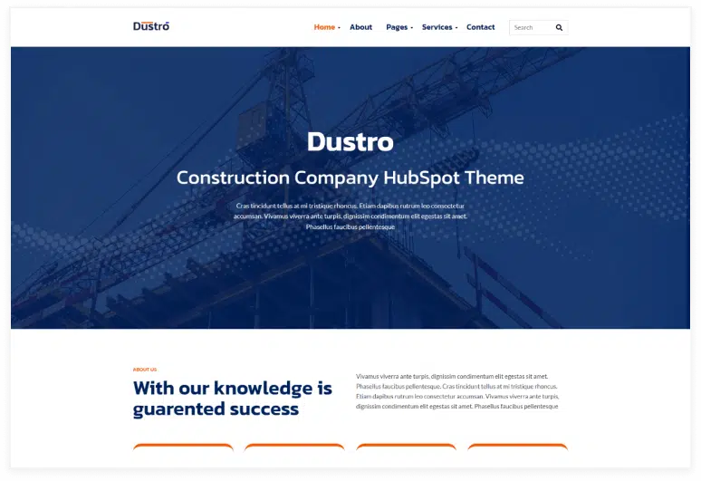 Dustro Construction Company HubSpot Theme