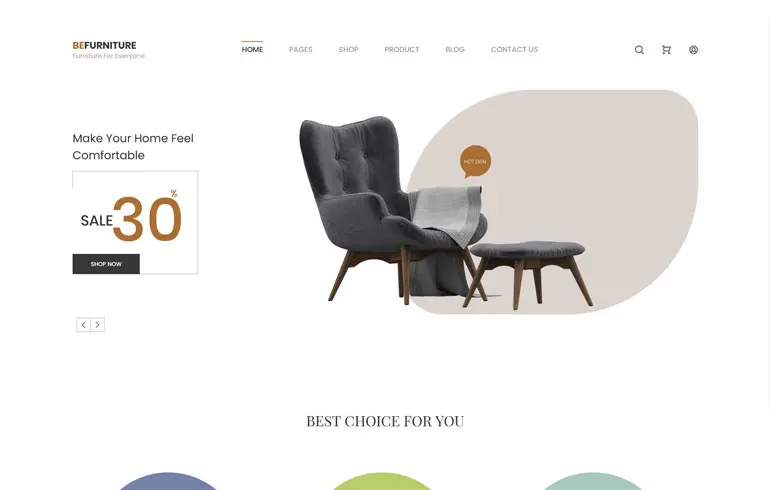Hutche – Furniture ECommerce Bootstrap 5 Template (Free)