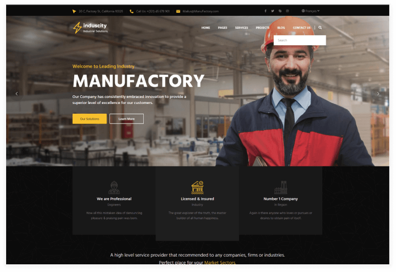 Induscity Factory Manufacturing HubSpot Theme