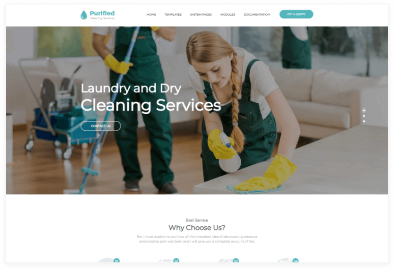 Purified Cleaning Service HubSpot Theme