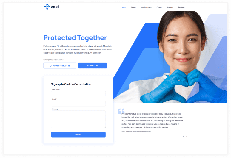 Vaxi COVID Vaccination and Medical HubSpot Theme