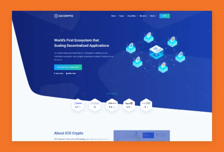ICO Crypto - Bitcoin & Cryptocurrency ICO Landing Page HTML Template + User Dashboard