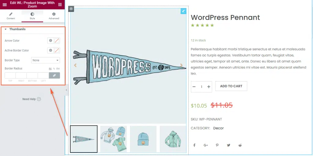 Advanced Product Thumbnails with Zoom widget