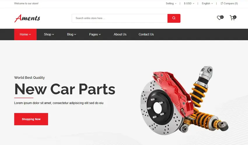 Aments – Car Accessories Shop HTML Template