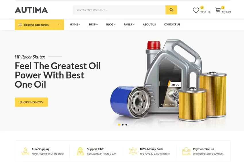 Autima – Car Accessories Shop HTML Template
