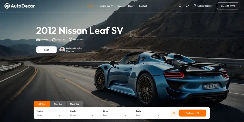 AutoDeal – Car Dealer, Rental & Listing HTML Template