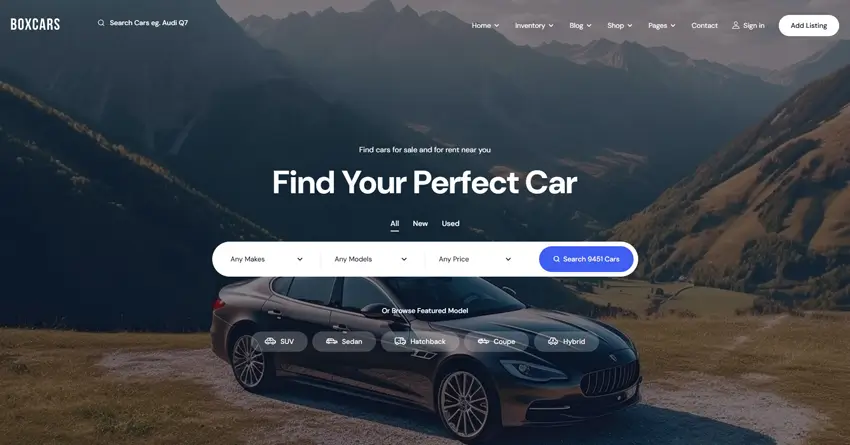 Boxcar – Car Dealer, Rental & Listing HTML Template