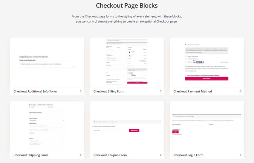 Checkout Page Blocks