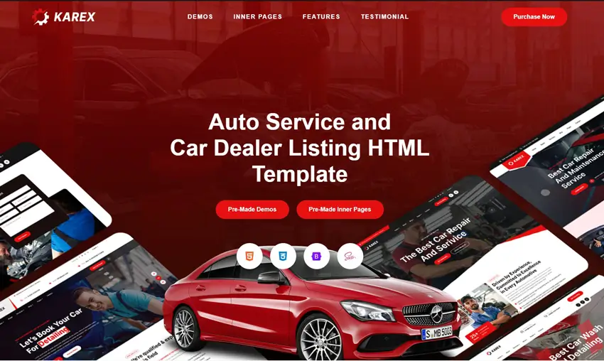 Karex – Auto Service and Car Dealer Listing HTML Template