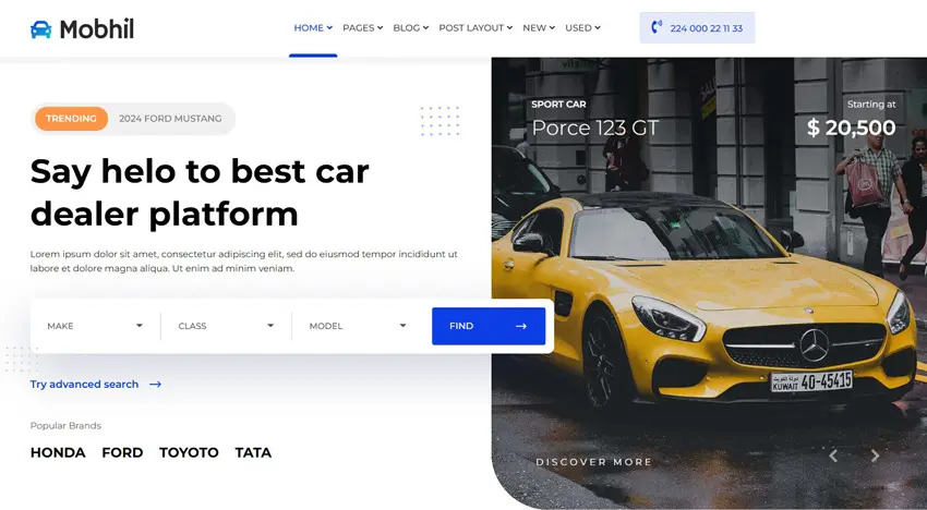 Mobhil – Car Dealer Bootstrap 5 HTML Template