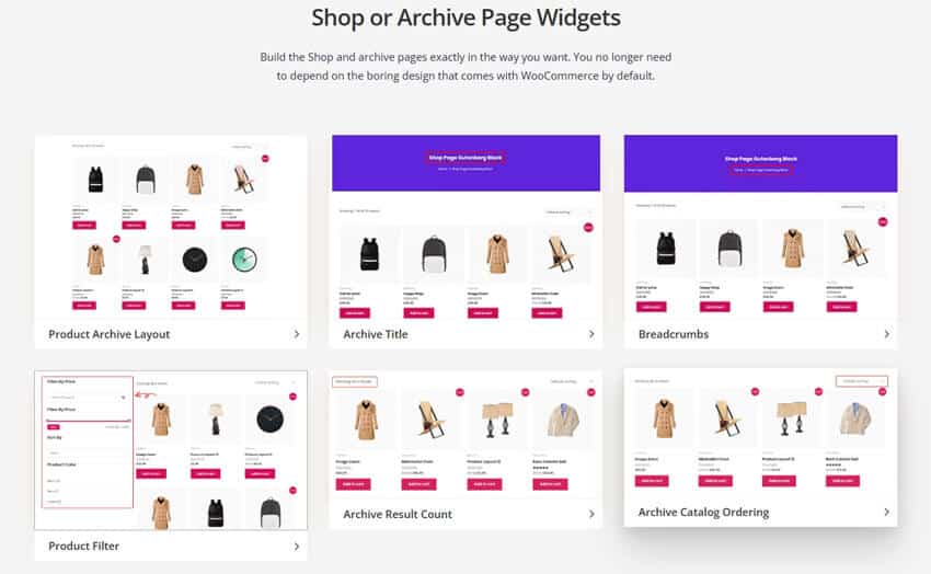 Shop/Archive Page Blocks