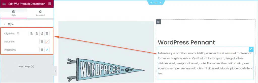woocommerce product description
