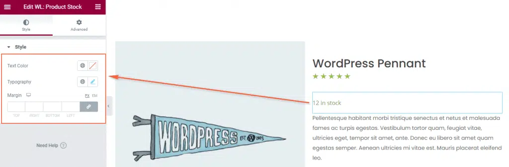 woolentor product stock widgets