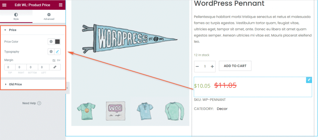 woolentor woocommerce product price