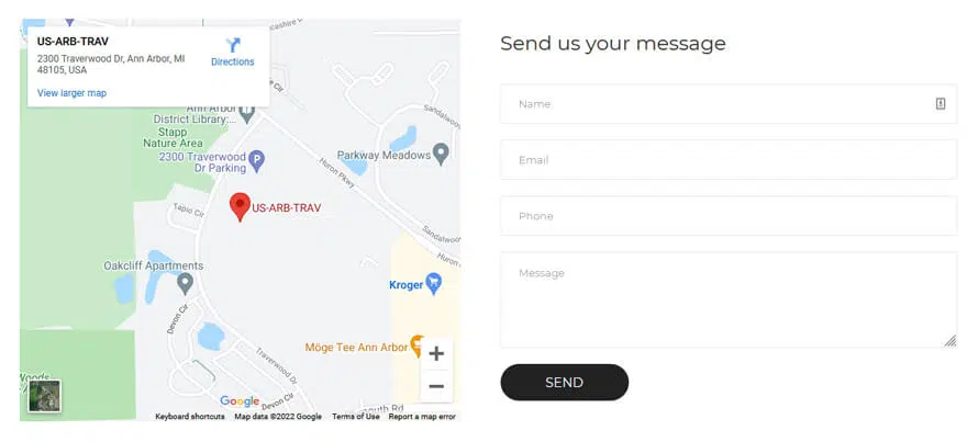 shopify contact page