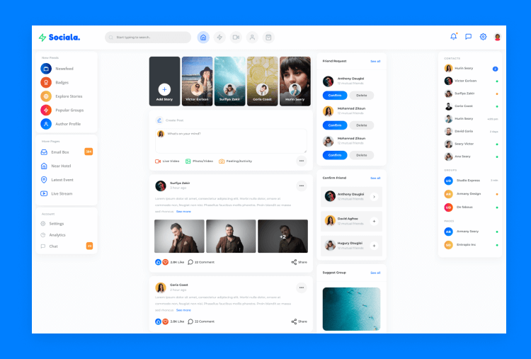 Sociala - Social Network App HTML Template