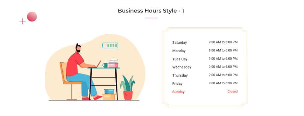 Elementor Business Hours Widget by HT Mega