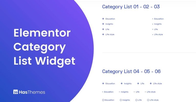 Elementor Category List Widget