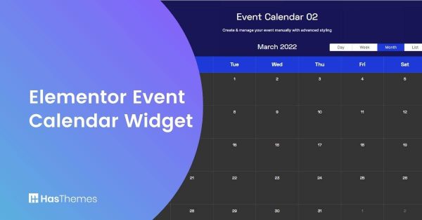 Elementor Event Calendar Widget