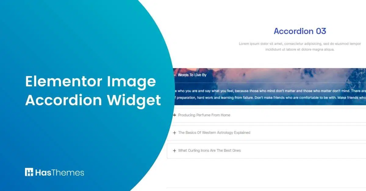 Elementor Image Accordion Widget