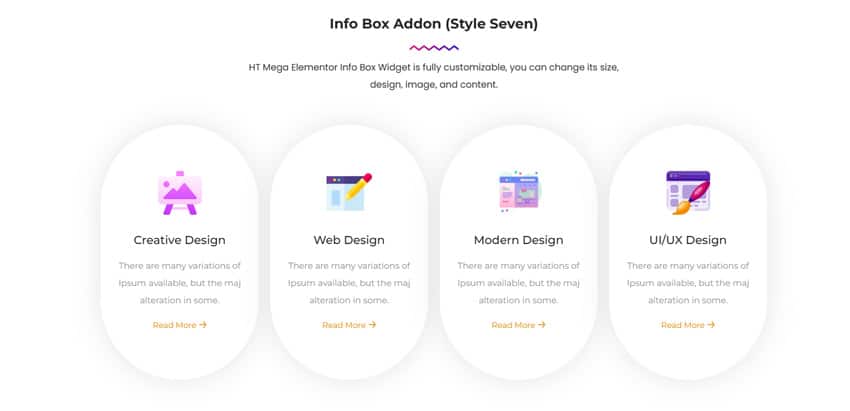 Example of Info Box Widget by HT Mega