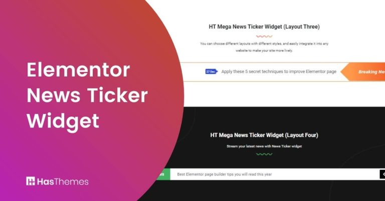 Elementor News Ticker widget