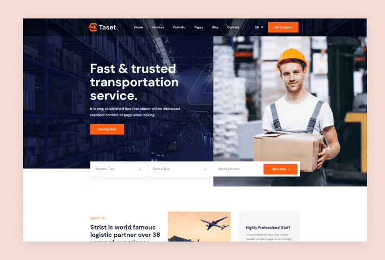 Taset – Logistic & Transportation HTML Template