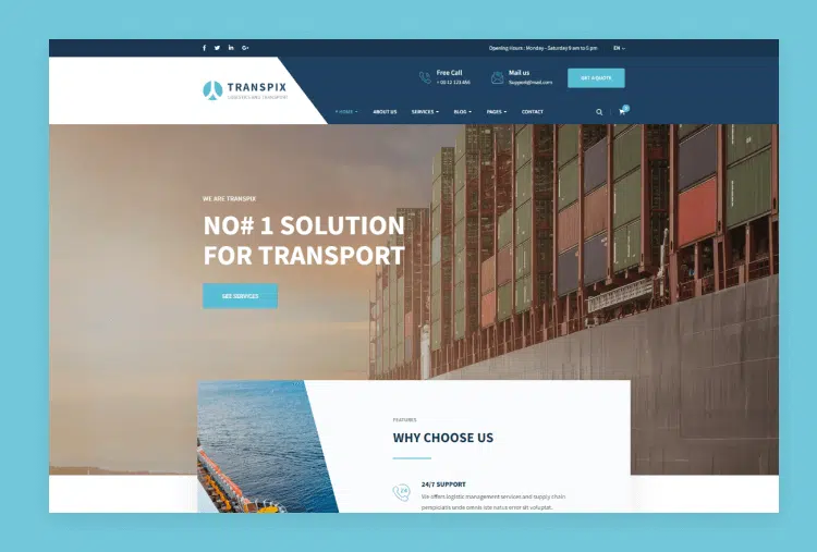 Transpix - Logistics HTML Template