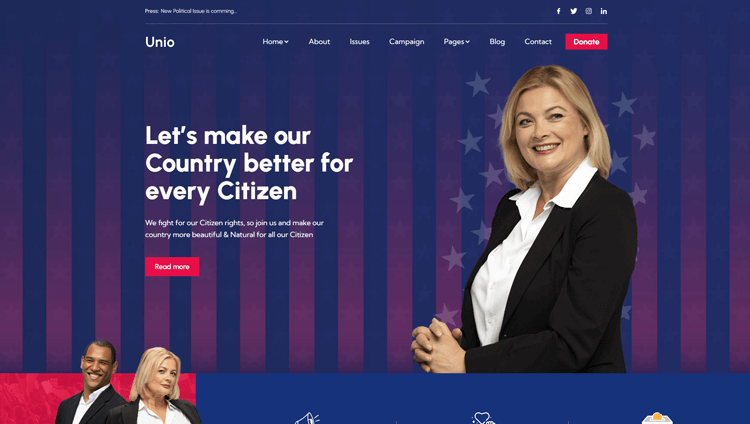 Unio - Political Website Template