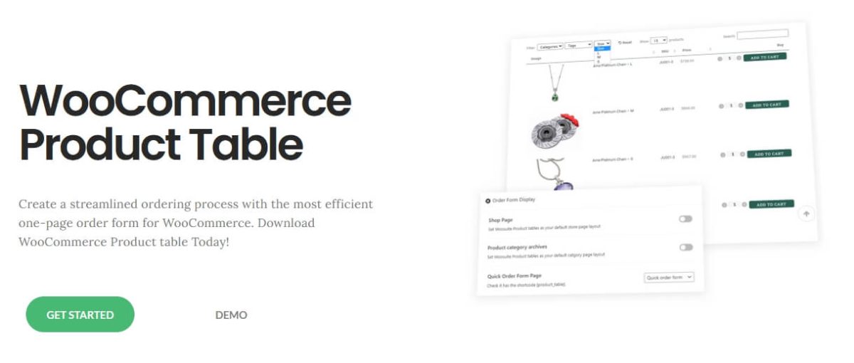 WooCommerce Product Table by Woosuite