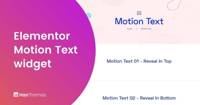 Elementor Motion Text widget