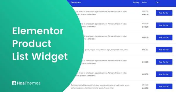 Elementor Product List Widget