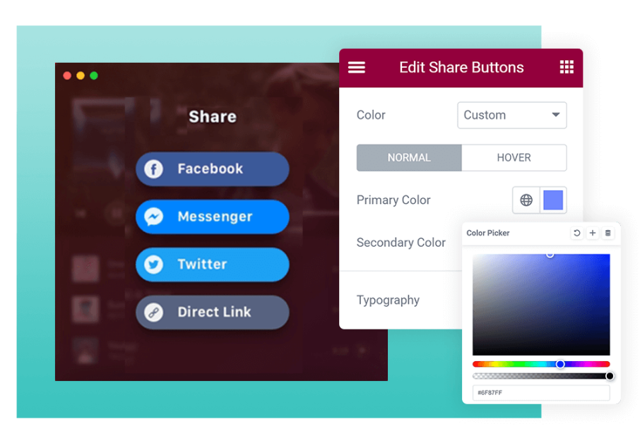 Elementor Social Share Widget