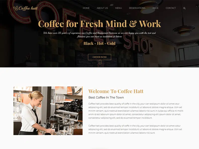 Coffee Hut – Restaurant HTML Template