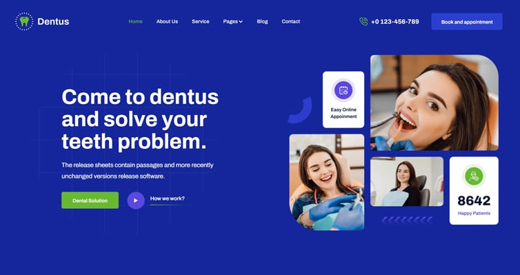 Dentus Dentist Website Webflow Template