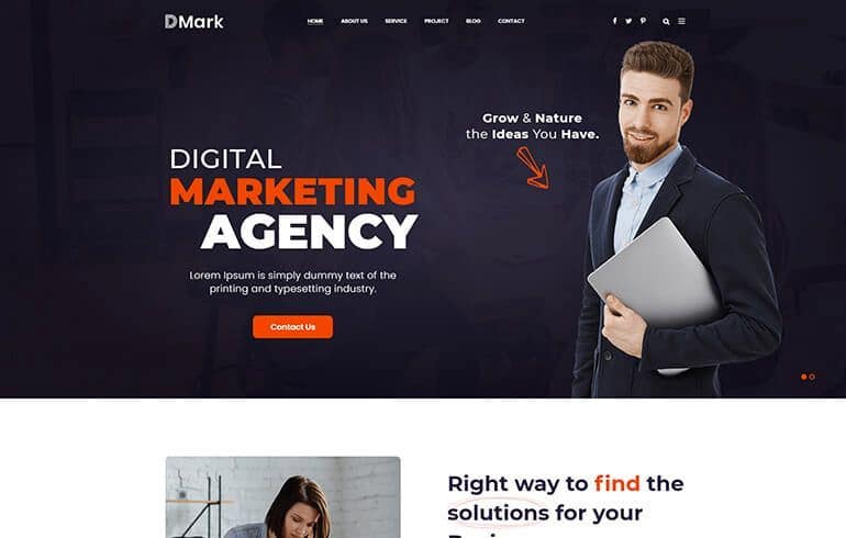 Dmark- Corporate Agency Bootstrap 5 Template
