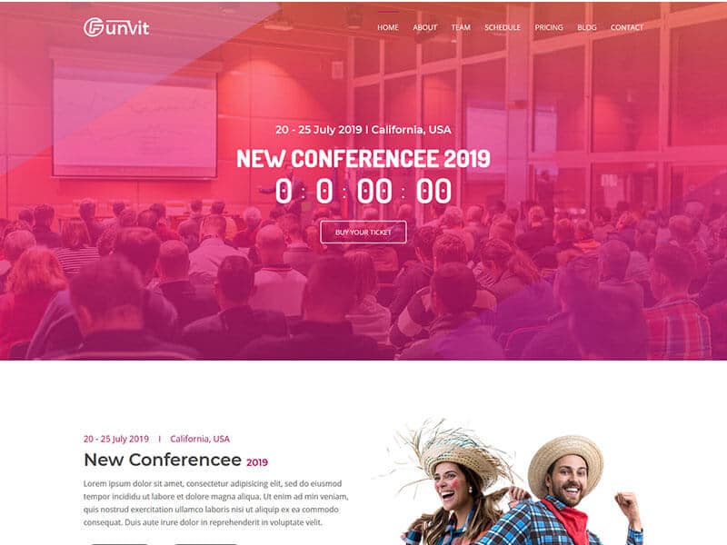 Funvit Event Landing Page Template
