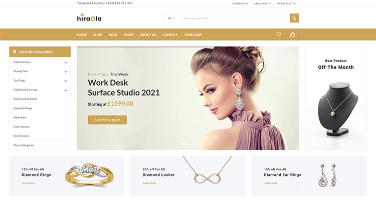 Hiraola Jewelry Store HTML Template