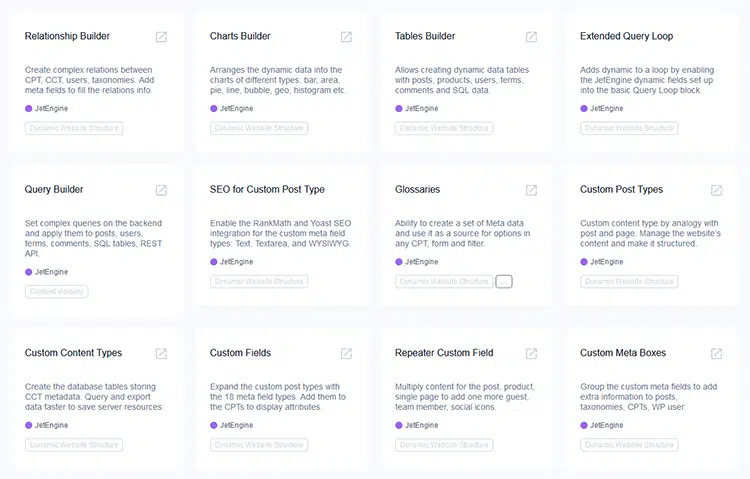 Features in JetElements for Elementor