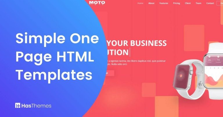 Simple One page HTML Templates