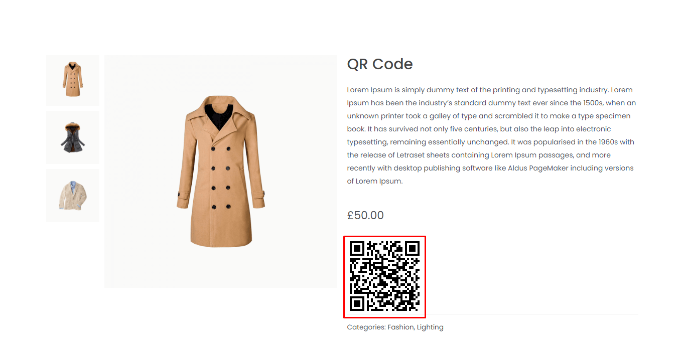 Woolentor - Product QR Code