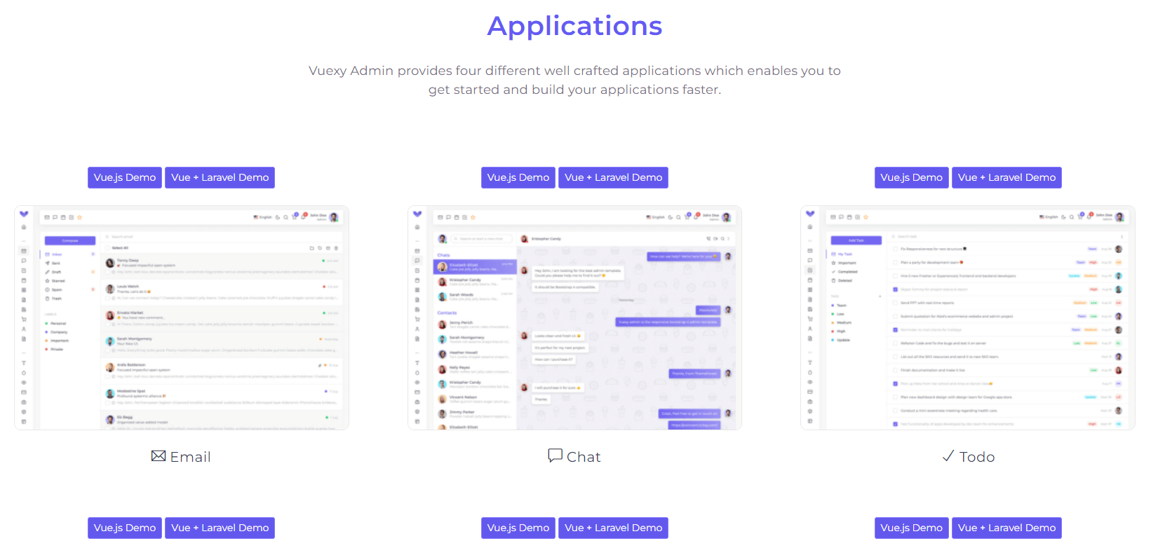 The Applications That Can be Created Using Vuexy