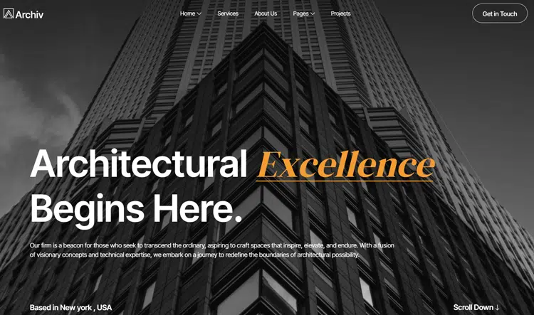 Archiv Architecture Website Template