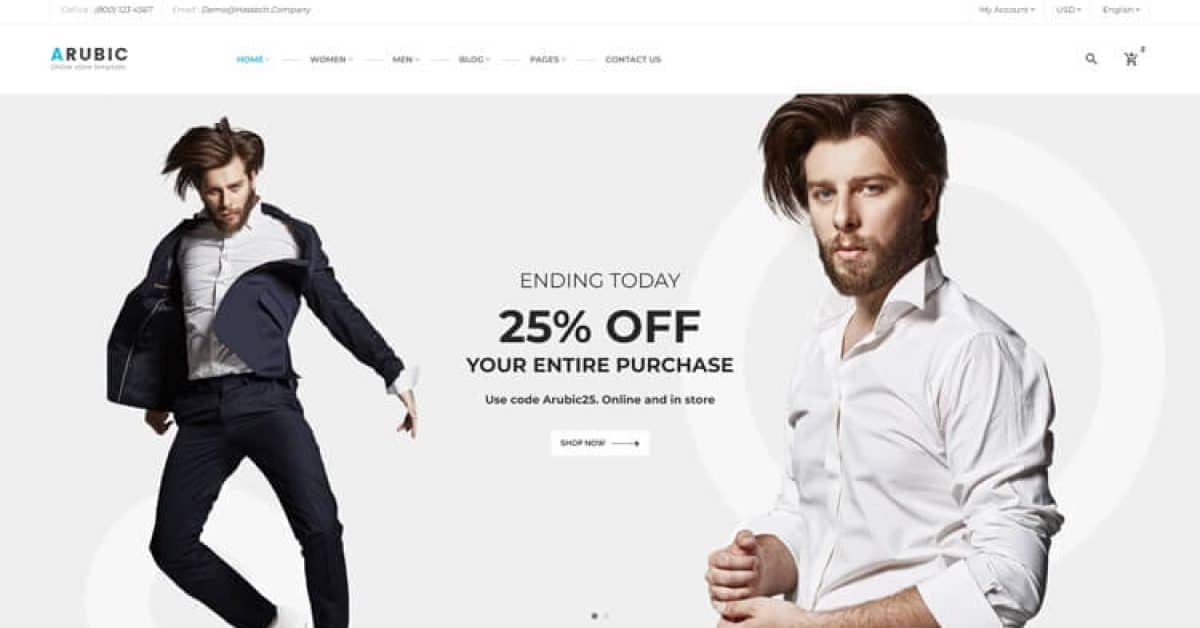 Arubic- Fashion Modern Website Template using Bootstrap 5