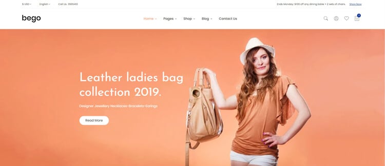 Bego – Bag Store HTML5 Template 