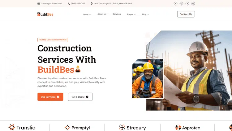 BuildBes Construction Website Template
